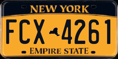 NY license plate FCX4261
