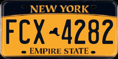 NY license plate FCX4282