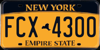 NY license plate FCX4300