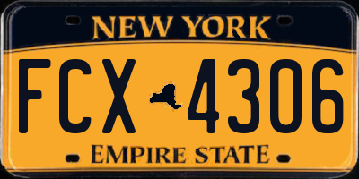 NY license plate FCX4306
