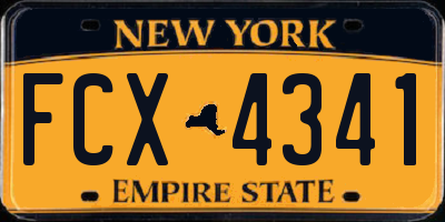 NY license plate FCX4341