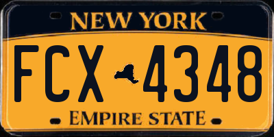 NY license plate FCX4348