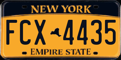 NY license plate FCX4435
