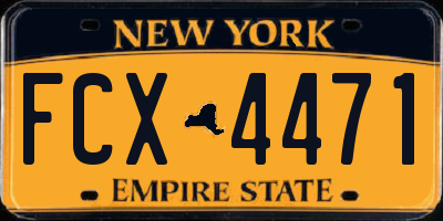 NY license plate FCX4471