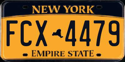 NY license plate FCX4479