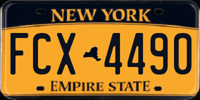 NY license plate FCX4490