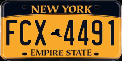 NY license plate FCX4491
