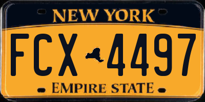 NY license plate FCX4497