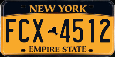 NY license plate FCX4512