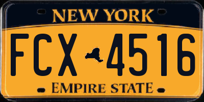 NY license plate FCX4516