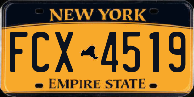 NY license plate FCX4519