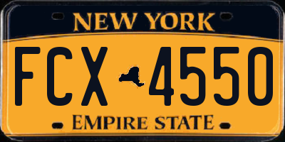 NY license plate FCX4550