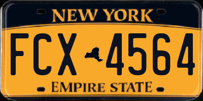 NY license plate FCX4564