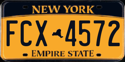 NY license plate FCX4572