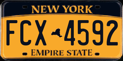 NY license plate FCX4592