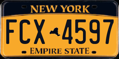 NY license plate FCX4597