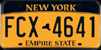 NY license plate FCX4641