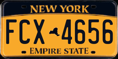 NY license plate FCX4656