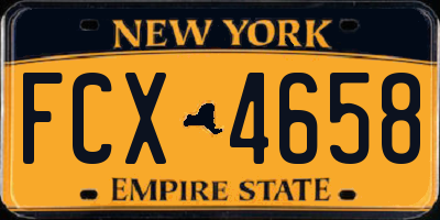 NY license plate FCX4658