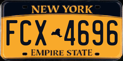 NY license plate FCX4696