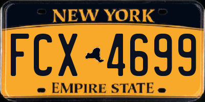 NY license plate FCX4699