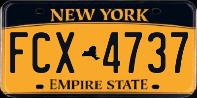 NY license plate FCX4737