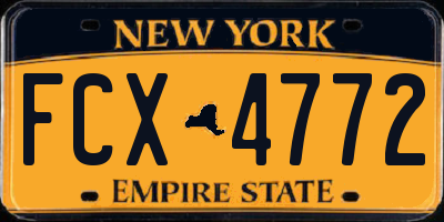 NY license plate FCX4772