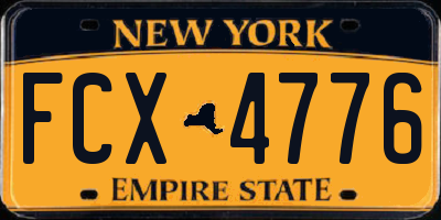 NY license plate FCX4776