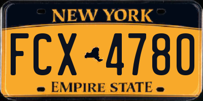 NY license plate FCX4780