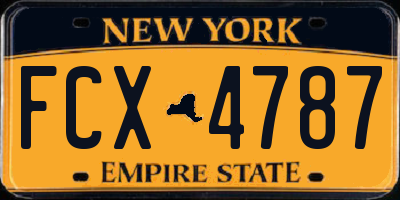 NY license plate FCX4787