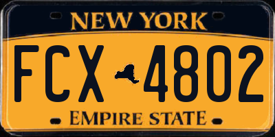 NY license plate FCX4802