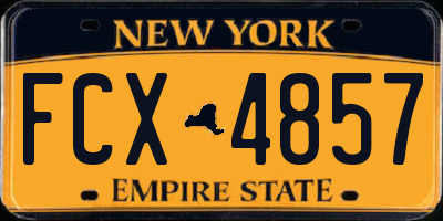 NY license plate FCX4857