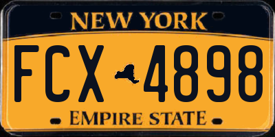 NY license plate FCX4898