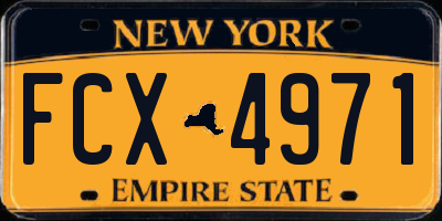 NY license plate FCX4971