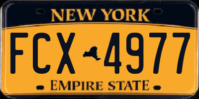 NY license plate FCX4977