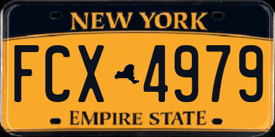 NY license plate FCX4979