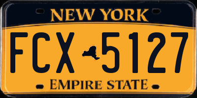 NY license plate FCX5127