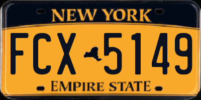 NY license plate FCX5149