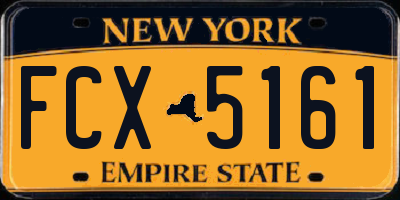 NY license plate FCX5161
