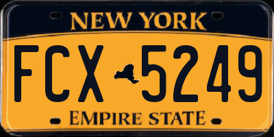 NY license plate FCX5249