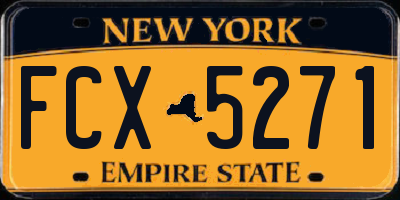 NY license plate FCX5271