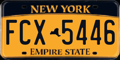 NY license plate FCX5446