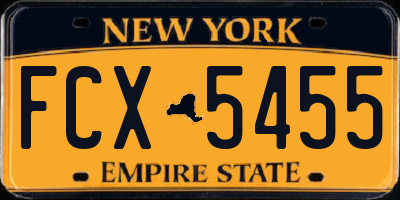 NY license plate FCX5455