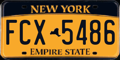 NY license plate FCX5486