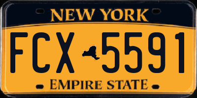 NY license plate FCX5591