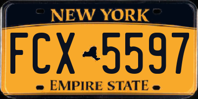 NY license plate FCX5597