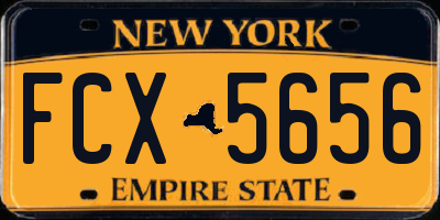 NY license plate FCX5656