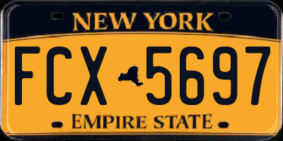 NY license plate FCX5697