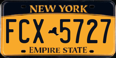 NY license plate FCX5727