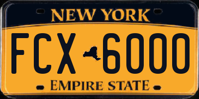 NY license plate FCX6000